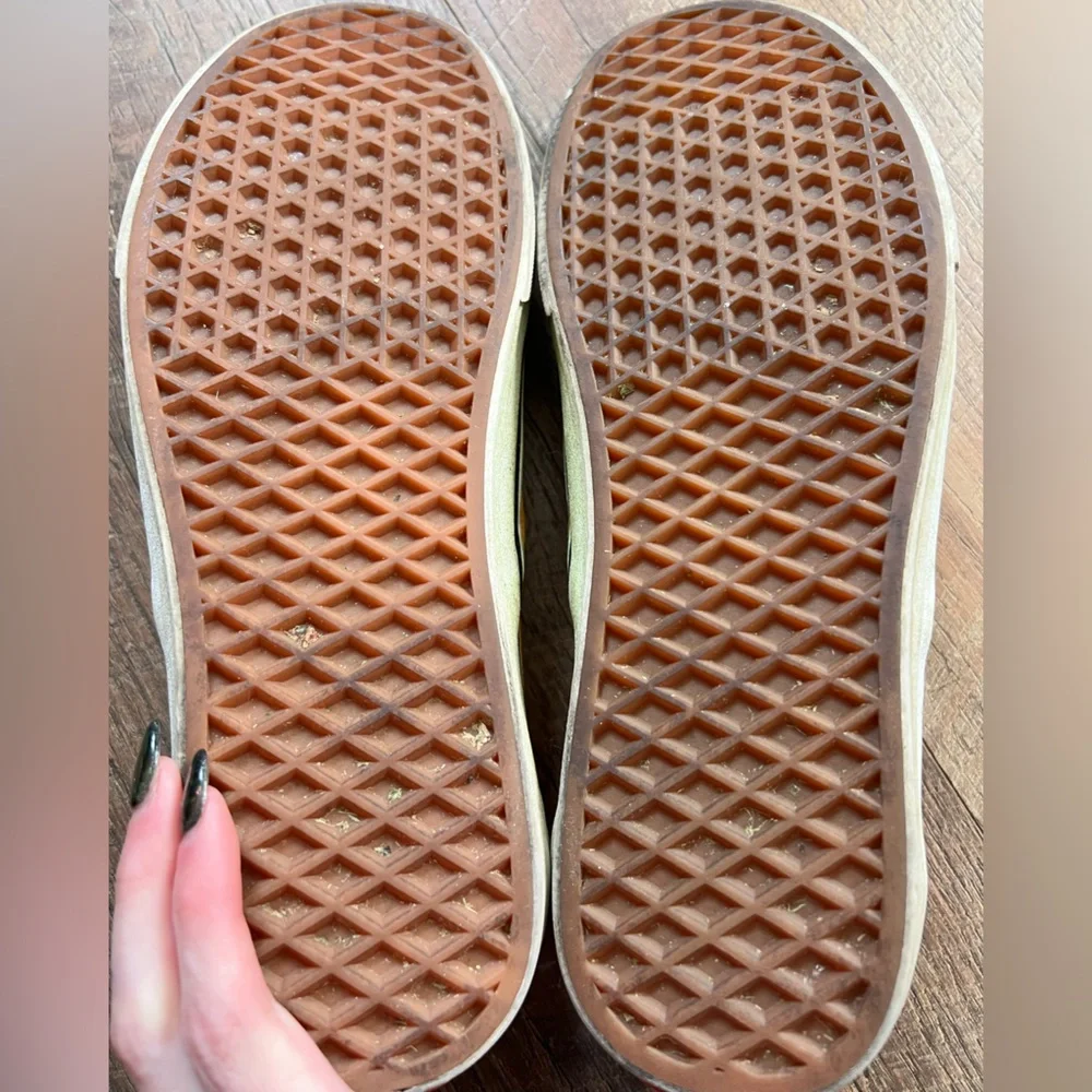 Orange Checkered Slip-On Vans Sneakers - Picture 4 of 4